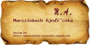 Marczinkech Ajnácska névjegykártya